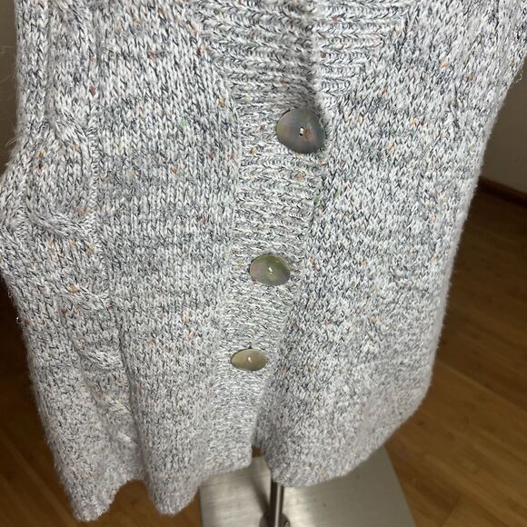 Chicos Sleeveless Cardigan Womens 3 XL Gray Metallic Shawl Collar Button Down - Picture 5 of 8